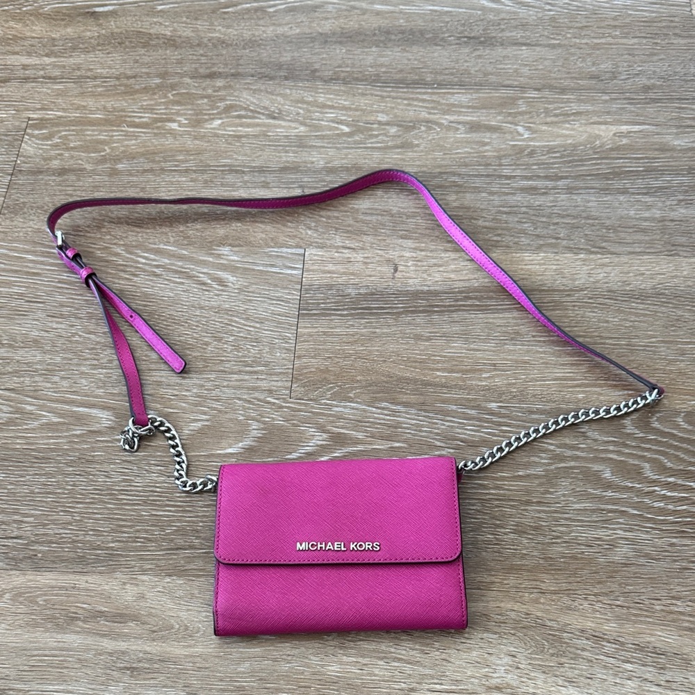 Michael Kors Pink Crossbody Purse Clutch